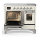 Ilve UMDIB40NR3AWC Ilve Umdib40Nr3Awc Majestic Iii 40 Inch Induction Range With 6 Elements, 3.82 Cu. Ft. Total Oven Capacity (Triple Glass Door, Antique White, Chrome)
