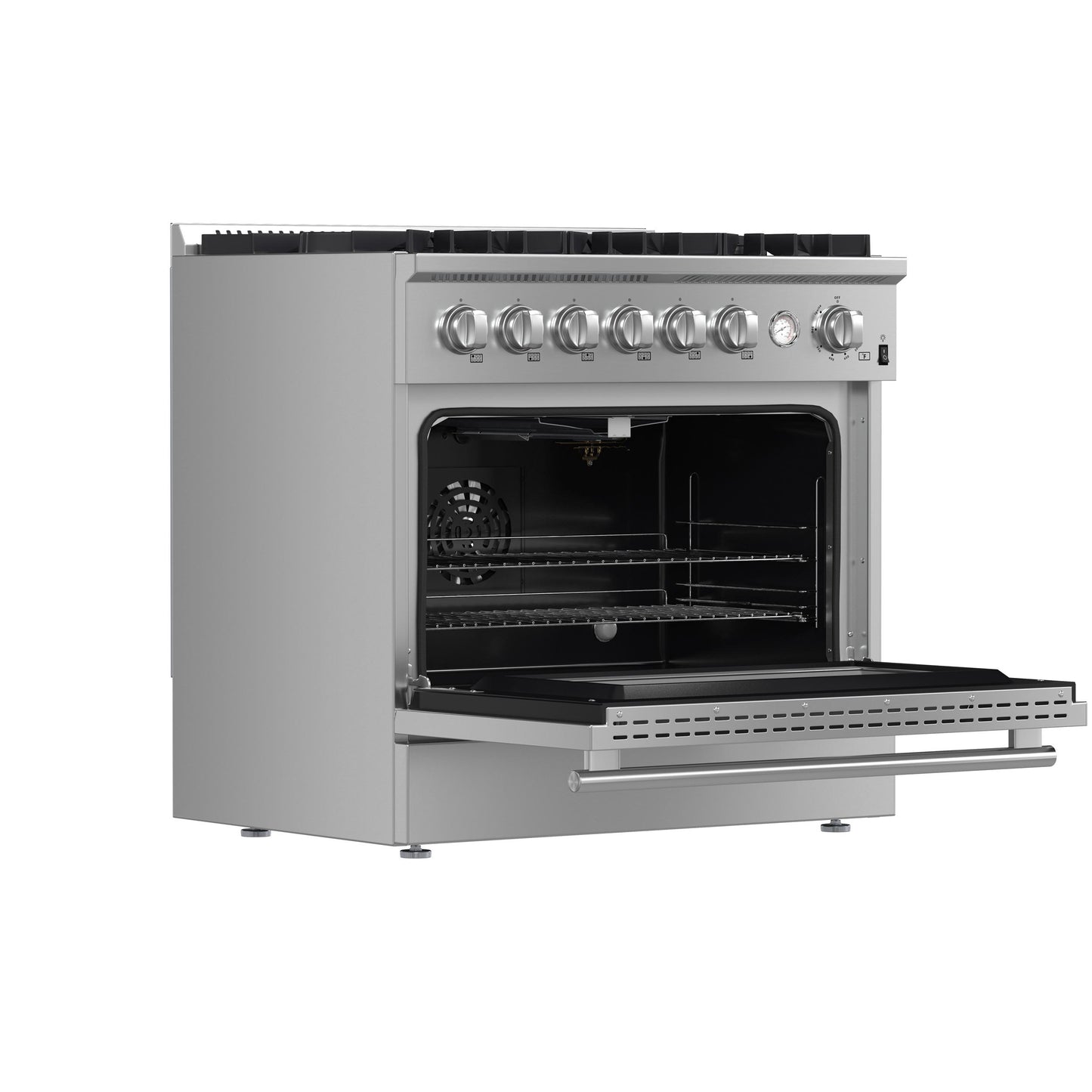 Forno FFSGS627736 Marco 36-Inch Gas Range Stainless Steel, 6 Burners 67,000 Btu, 5.36 Cu.Ft. Convection Oven