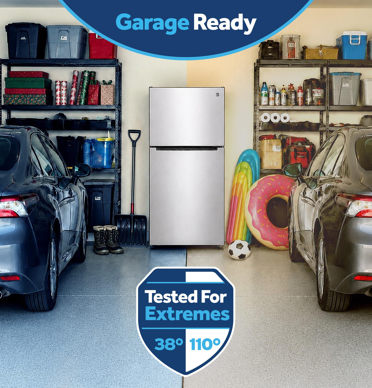 Ge Appliances GPS21KYZFS Ge® 21 Cu. Ft. Garage Ready Top-Freezer Refrigerator