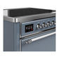 Ilve UMIB36QNR3BGC Ilve Umib36Qnr3Bgc Majestic Iii 36 Inch Induction Range With 6 Elements, 3.5 Cu. Ft. Total Oven Capacity (Solid Door, Blue Grey, Chrome)