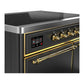 Ilve UMDIB40QNR3MGG Ilve Umdib40Qnr3Mgg Majestic Iii 40 Inch Induction Range With 6 Elements, 3.82 Cu. Ft. Total Oven Capacity (Solid Door, Graphite Matte, Brass)