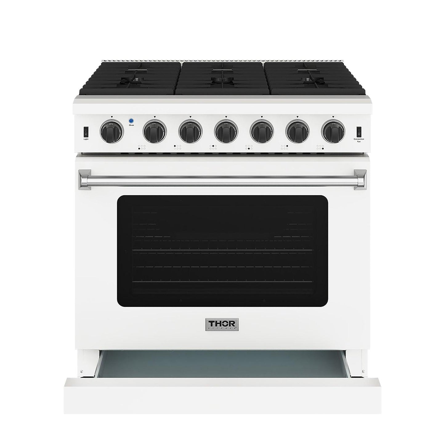 Thor Kitchen LRG3601UW 36 Inch Professional Gas Range In White
