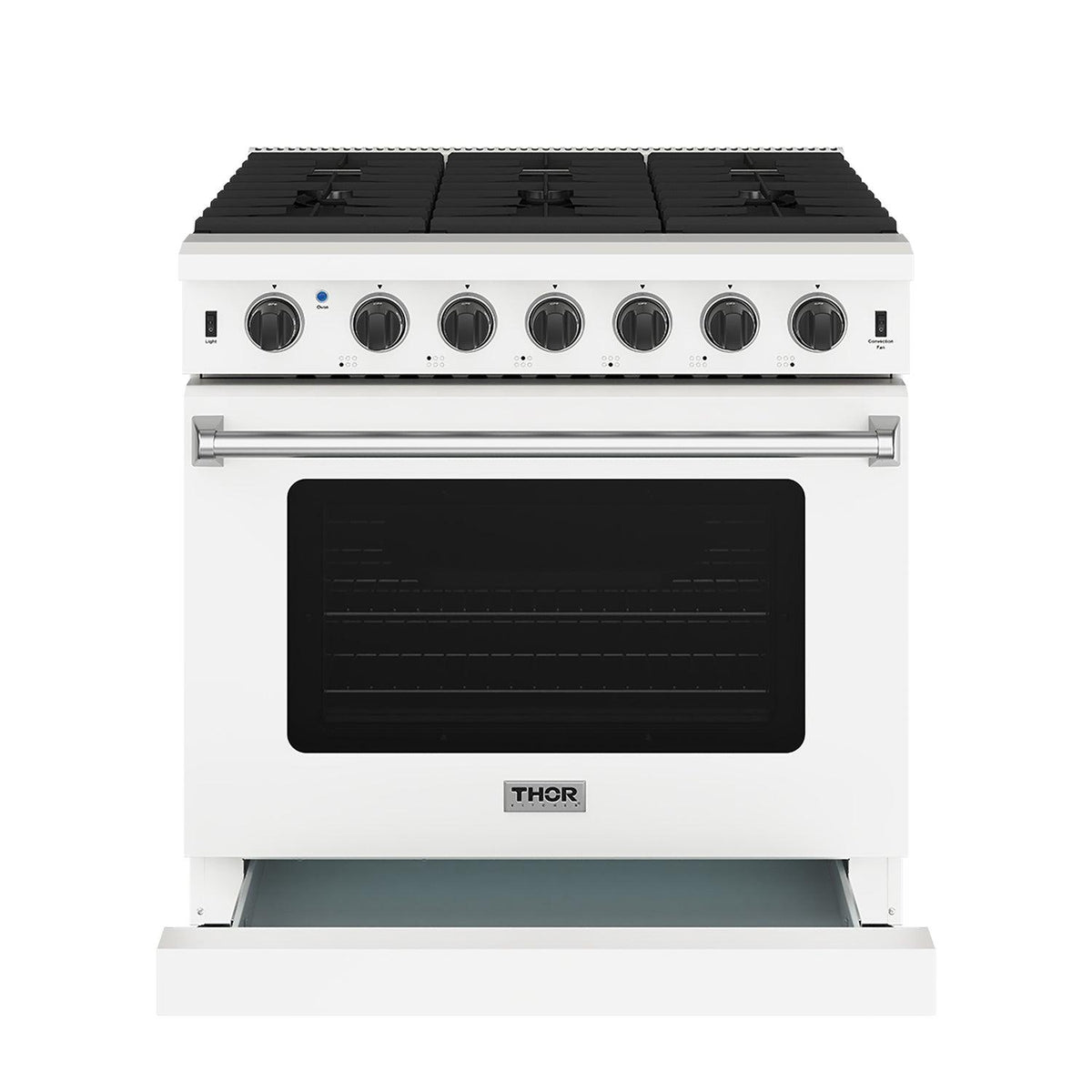 Thor Kitchen LRG3601UWLP 36 Inch Professional Liquid Propane Range In White