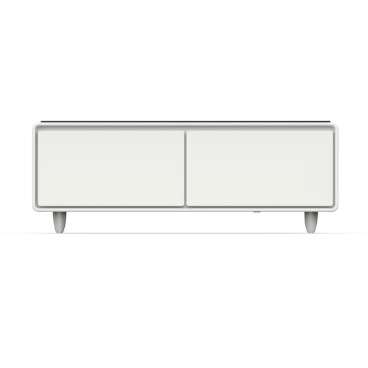 Forno FCTFR700651WHT Forno Evoluto Tavolo 51-Inch White Smart Coffee Table - Dual Refrigerator Drawers, Bluetooth 5.0 Audio, Wireless Charging & Rgb Ambient Light