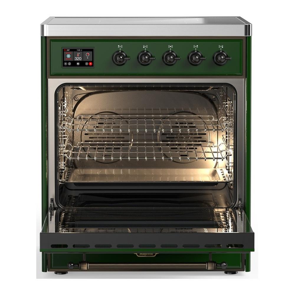Ilve UMIB30NR3EGB Ilve Umib30Nr3Egb Majestic Iii 30 Inch Induction Range With 4 Elements, 4 Cu. Ft. Oven Capacity (Triple Glass Door, Emerald Green, Burnished)
