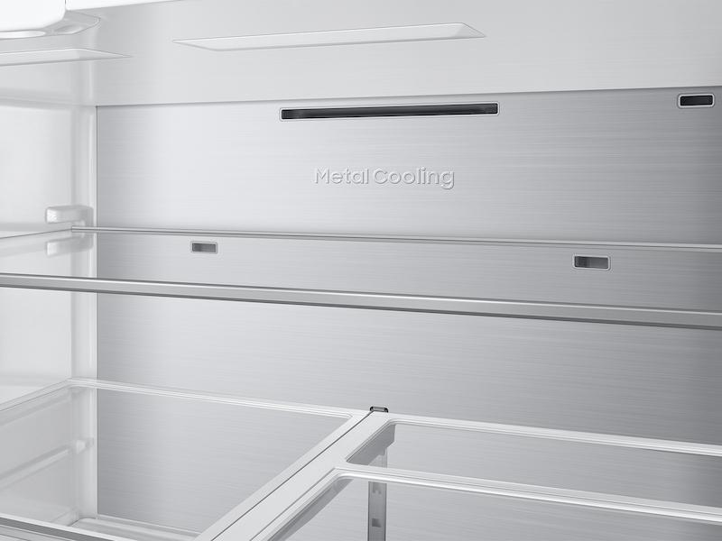 Samsung RF90F23AEW Bespoke 23 Cu. Ft. Counter Depth 4-Door French Door Refrigerator With Ai Family Hub™+ Ai Vision Inside™ In White Glass