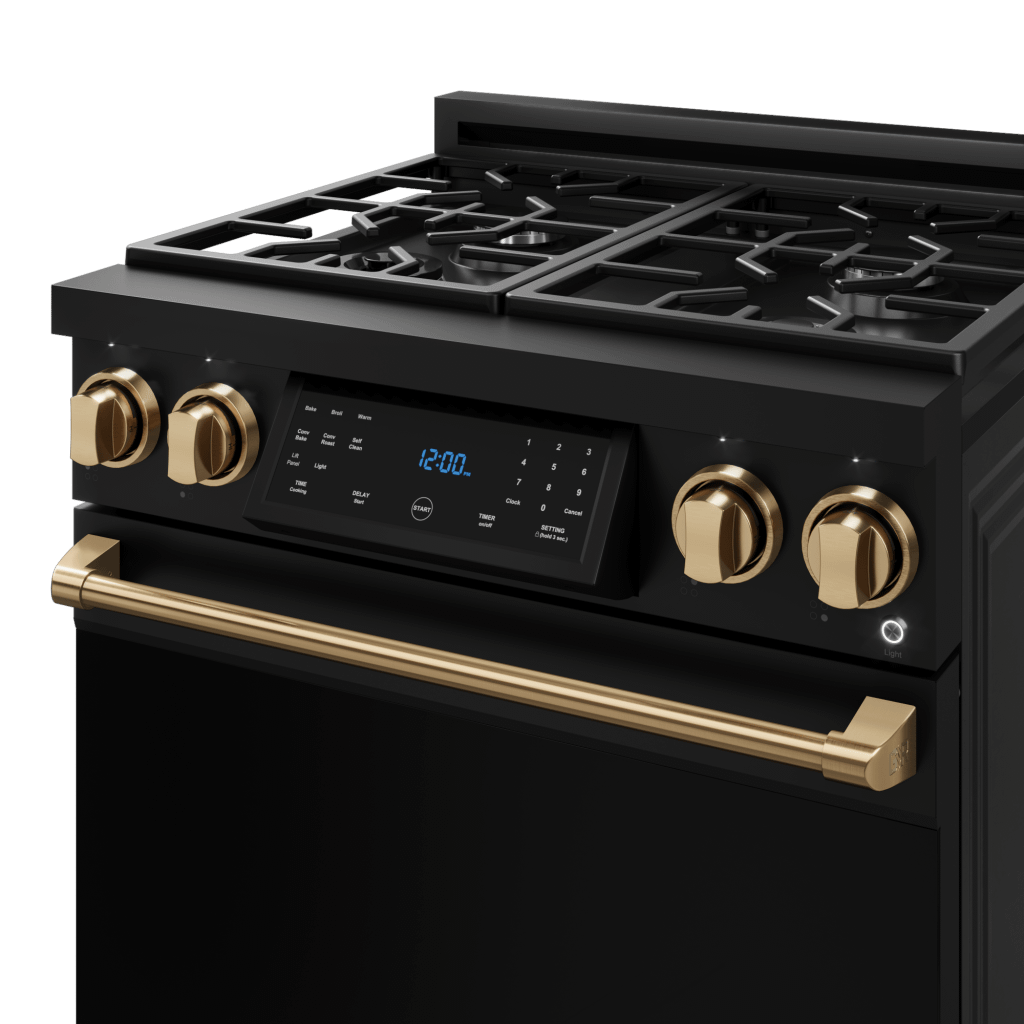 Thor Kitchen RSG30BLPBRZ 30 Inch Professional Lp Range With Tilt Panel Touch Control In Matte Black/Bronze Gordon Ramsay Series - Rsg30Blp-Brz