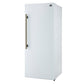 Forno FFFFD172228WHTRS Forno Maderno 28-Inch Convertible Freezer/Refrigerator In White With Antique Brass Handle, 13.6 Cu.Ft. Right Swing