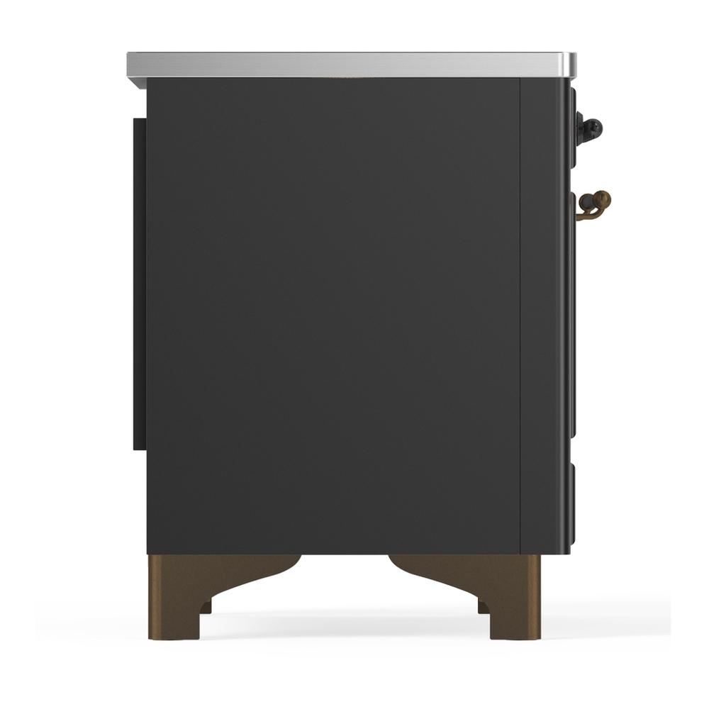 Ilve UMIB36NR3MGB Ilve Umib36Nr3Mgb Majestic Iii 36 Inch Induction Range With 6 Elements, 3.5 Cu. Ft. Total Oven Capacity (Triple Glass Door, Graphite Matte, Burnished)