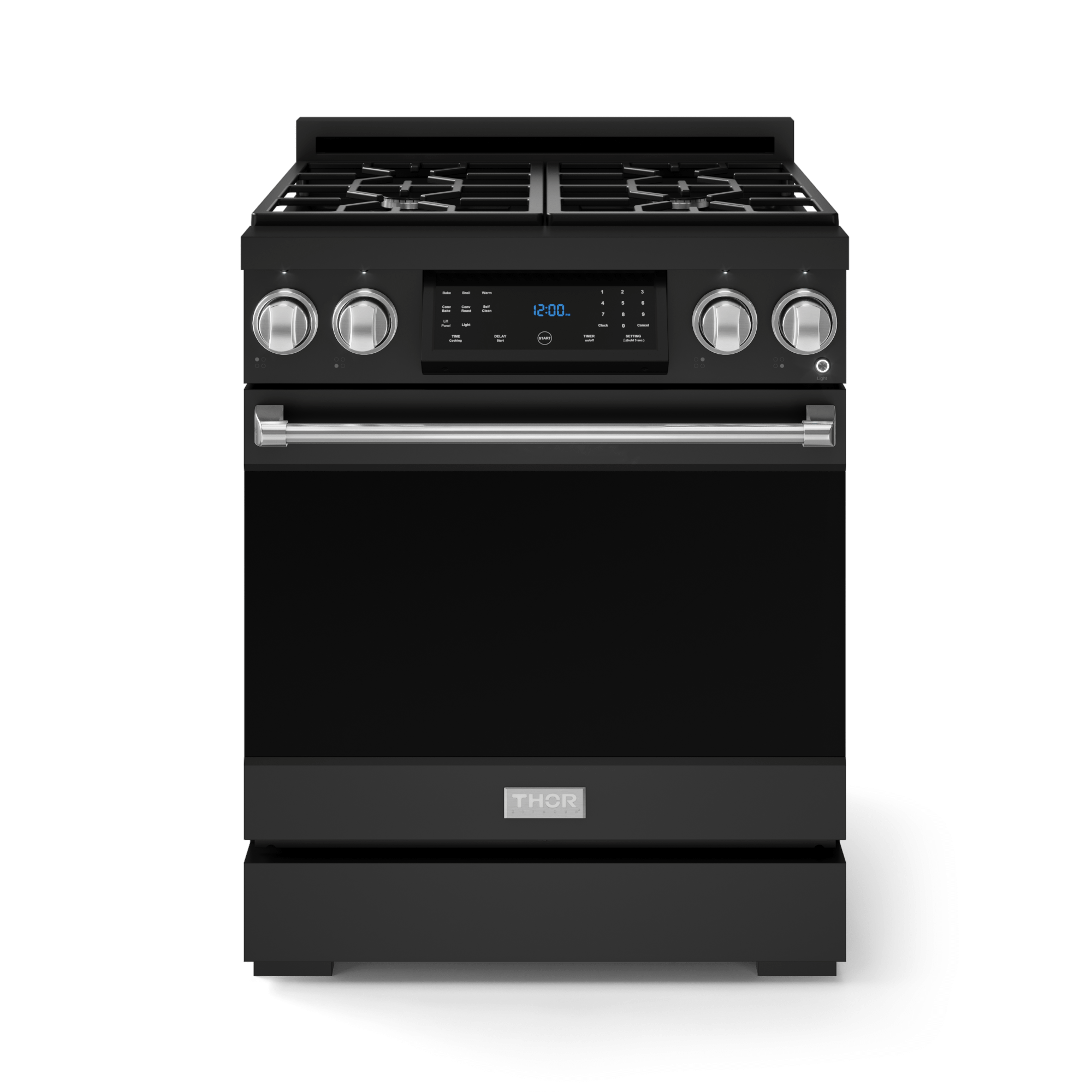 Thor Kitchen RSG30BLPSS 30 Inch Professional Lp Range With Tilt Panel Touch Control In Matte Black/Stainless Steel Gordon Ramsay Series - Rsg30Blp-Ss