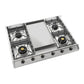 Ilve UHCP965FNSSB Ilve Uhcp965Fnssb Nostalgie Ii 36 Inch Gas Cooktop With Griddle, In Stainless Steel (Natural Gas, Burnished)