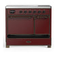 Ilve UMDIB40QNR3BUB Ilve Umdib40Qnr3Bub Majestic Iii 40 Inch Induction Range With 6 Elements, 3.82 Cu. Ft. Total Oven Capacity (Solid Door, Burgundy, Burnished)