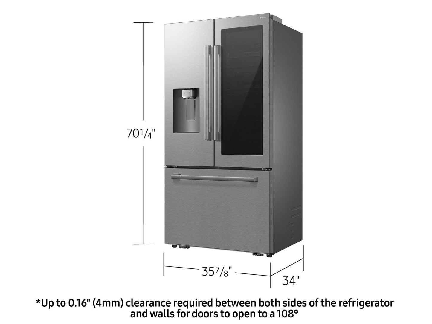 Samsung RF80H30CER Bespoke Ai 3-Door French Door Autoview™ Zero Clearance Fit 29 Cu. Ft.