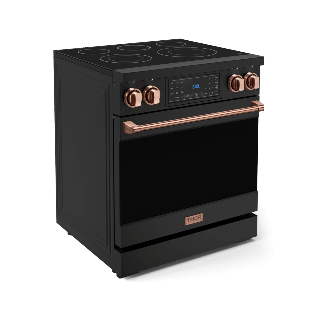 Thor Kitchen RSE30BRSG 30 Inch Professional Electric Range With Tilt Panel Touch Control In Black/Rose Gold Gordon Ramsay Series - Rse30B-Rsg