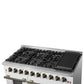 Forno FFSGS624448WHT Forno Galiano 48-Inch Gas Range White & Antique Brass Design, 8 Burners, 107,000 Btu, Griddle, 6.58 Cu.Ft. Double Ovens