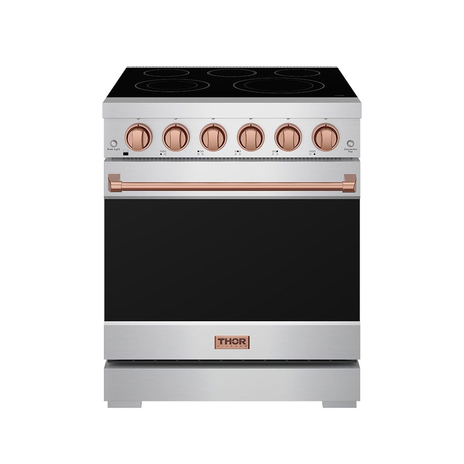Thor Kitchen RSE30PRSG 30 Inch Professional Electric Range With Precision Knob Control In Stainless Steel And Rose Gold Gordon Ramsay Series