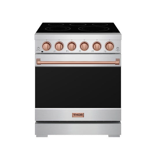 Thor Kitchen RSE30PRSG 30 Inch Professional Electric Range With Precision Knob Control In Stainless Steel And Rose Gold Gordon Ramsay Series