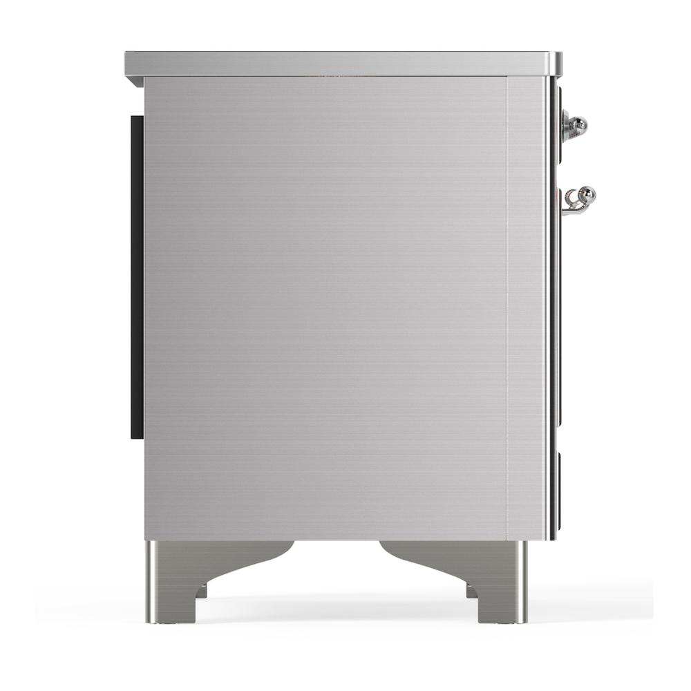Ilve UMDIB40NR3SSC Ilve Umdib40Nr3Ssc Majestic Iii 40 Inch Induction Range With 6 Elements, 3.82 Cu. Ft. Total Oven Capacity (Triple Glass Door, Stainless Steel, Chrome)