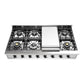 Ilve UHCP48FNSSB Ilve Uhcp48Fnssb Nostalgie Ii 48 Inch Built-In Gas Rangetop With Griddle, In Stainless Steel (Natural Gas, Burnished)