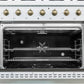 Forno FFSGS611336WHT Forno Antico 36-Inch Dual Fuel Range White And Antique Brass Design With 6 Sealed Gas Burners And Electric Convection Oven