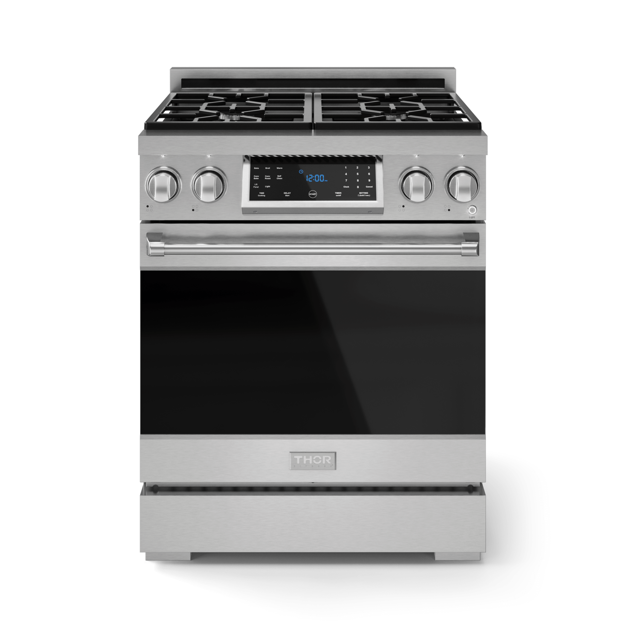 Thor Kitchen RSG30 30 Inch Professional Gas Range With Tilt Panel Touch Control In Stainless Steel Gordon Ramsay Series - Rsg30