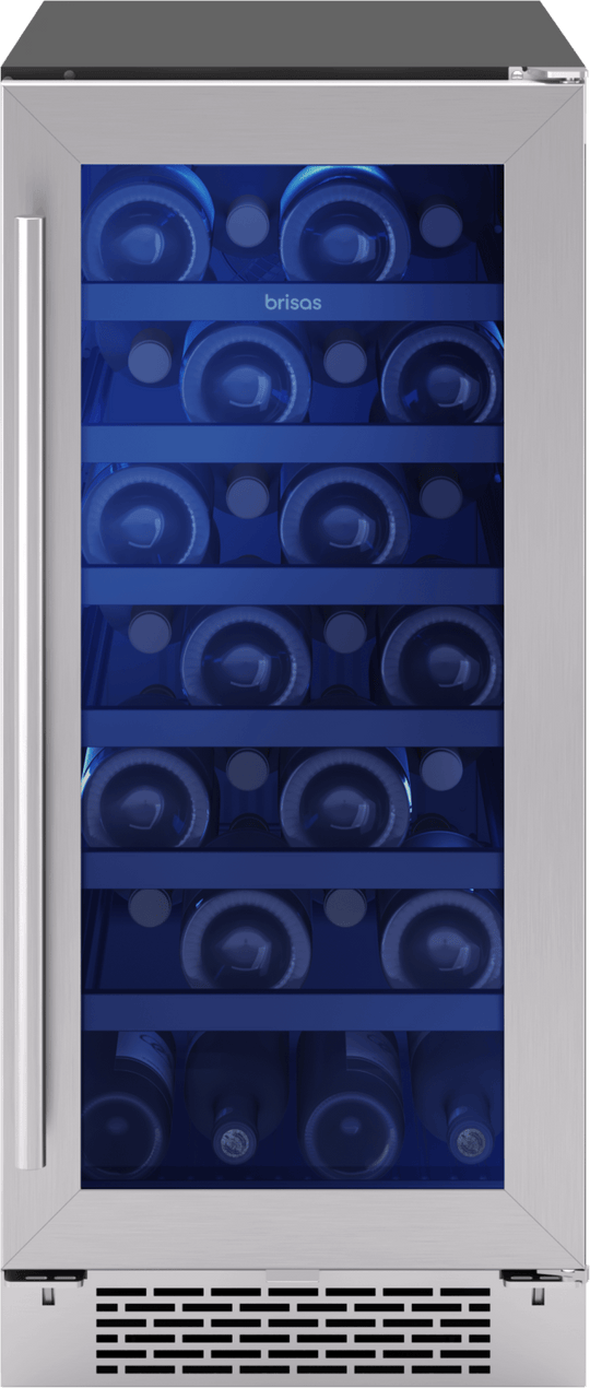 Zephyr BWN15C01AG Brisas Wine Cooler, 15In Uc, Ss+Gls, Rvs Dr, 1Z