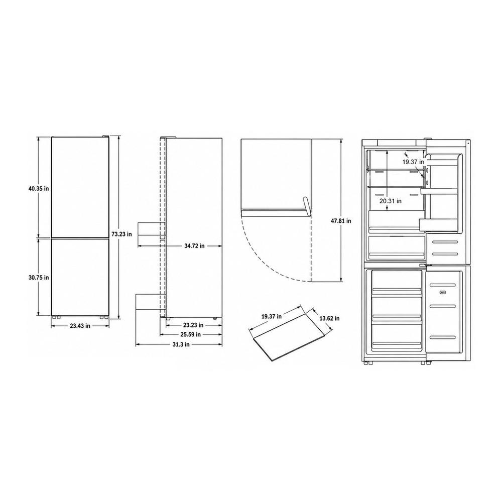 Verona VEFBF2411RISL Verona Vefbf2411Risl 24 Inch Bottom Freezer Refrigerator With 11.4 Cu. Ft. Total Capacity, Automatic Ice Maker, Sabbath Mode, Energy Star In Stainless Steel Look