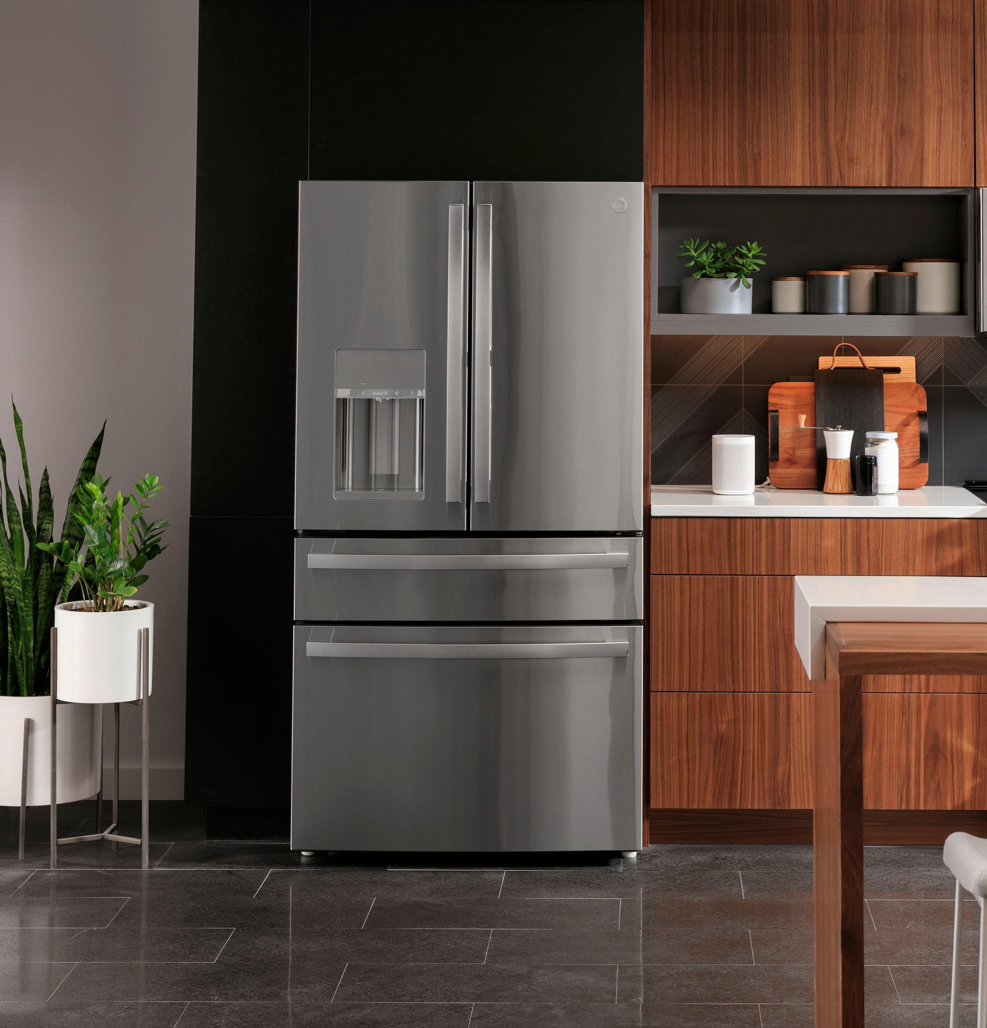 Ge Appliances PXD22BYPFS Ge Profile&#8482; 22.4 Cu. Ft. Smart Counter-Depth Fingerprint Resistant 4-Door French-Door Refrigerator With Door In Door