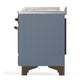 Ilve UM48FSQNR3BGB Ilve Um48Fsqnr3Bgb Majestic Iii 48 Inch Dual Fuel Range With 5 Black Brass Burners, Griddle And French Top, Dual Function Burner Up To 25,000 Btu (Natural Gas, Solid Door, Blue Grey, Burnished)