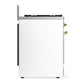 Ilve UM30QNR3WHG Ilve Um30Qnr3Whg Majestic Iii 30 Inch Dual Fuel Range With 5 Black Brass Burners, Dual Function Burner Up To 25,000 Btu (Natural Gas, Solid Door, White, Brass)