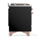 Ilve UM36FNR3BKPLP Ilve Um36Fnr3Bkplp Majestic Iii 36 Inch Dual Fuel Range With 6 Black Brass Burners And Griddle, Dual Function Burner Up To 25,000 Btu (Triple Glass Door, Glossy Black, Copper, Liquid Propane)