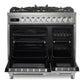 Verona VUFSGE365DSS Verona Vufsge365Dss 36 Inch Ultima Collection Double Oven Dual Fuel Range With 5 Brass Burners, 4.1 Cu. Ft. Total Oven Capacity