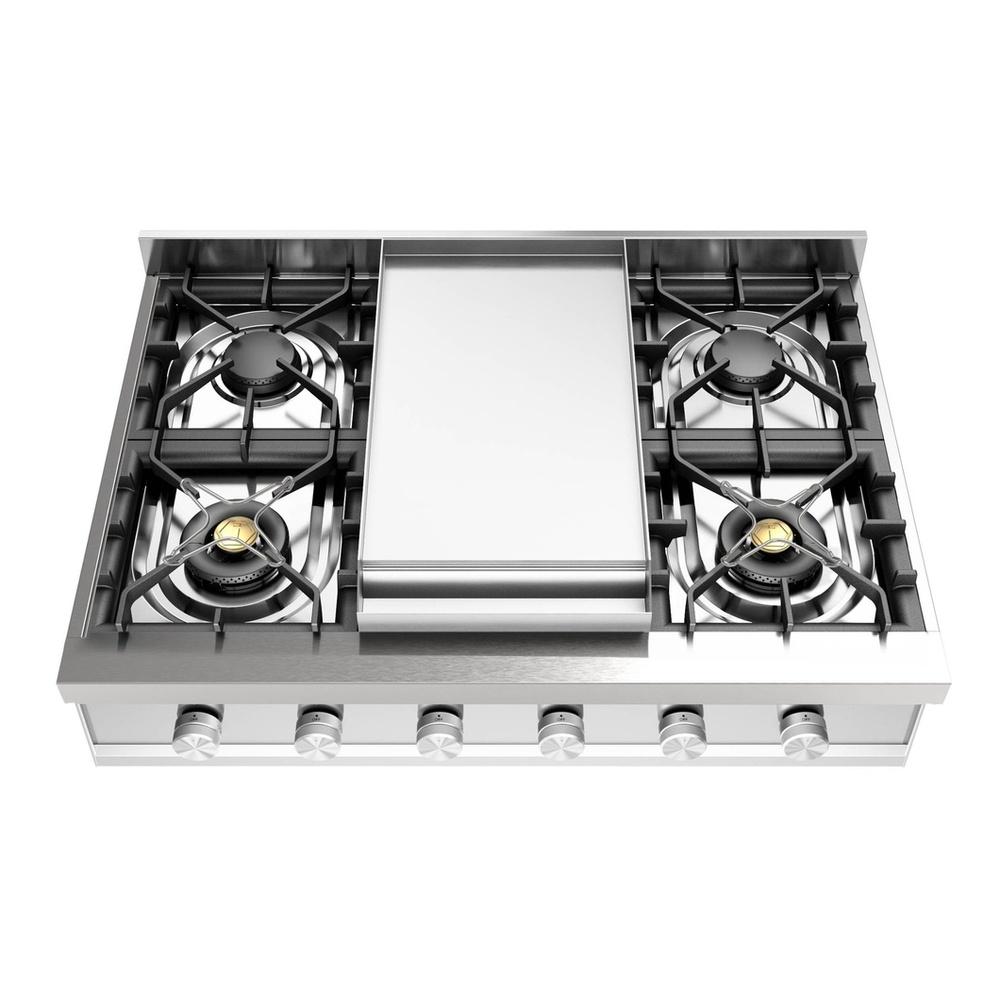 Ilve UHCP36FSSLP Ilve Uhcp36Fsslp Professional Plus Ii 36 Inch Built-In Gas Rangetop With Griddle, In Stainless Steel (Liquid Propane)