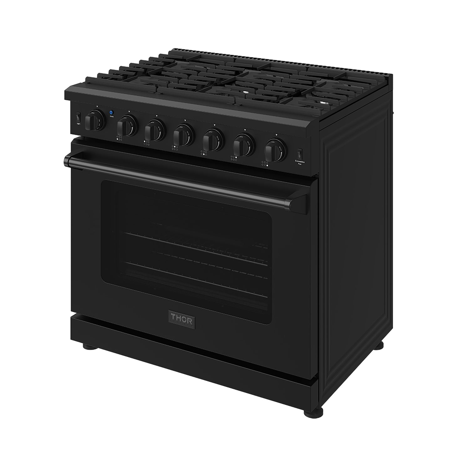 Thor Kitchen LRG3601UB 36 Inch Professional Gas Range In Black