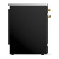 Ilve UMIB30QNR3BKG Ilve Umib30Qnr3Bkg Majestic Iii 30 Inch Induction Range With 4 Elements, 4 Cu. Ft. Oven Capacity (Solid Door, Glossy Black, Brass)