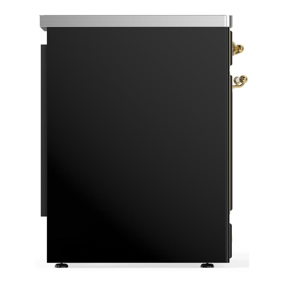 Ilve UMIB30QNR3BKG Ilve Umib30Qnr3Bkg Majestic Iii 30 Inch Induction Range With 4 Elements, 4 Cu. Ft. Oven Capacity (Solid Door, Glossy Black, Brass)