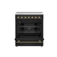 Forno FFSEL601130BLK Forno Paolo 30-Inch Freestanding Electric Range, Black, 4.38 Cu.Ft, True Convection Oven, Energy Efficient