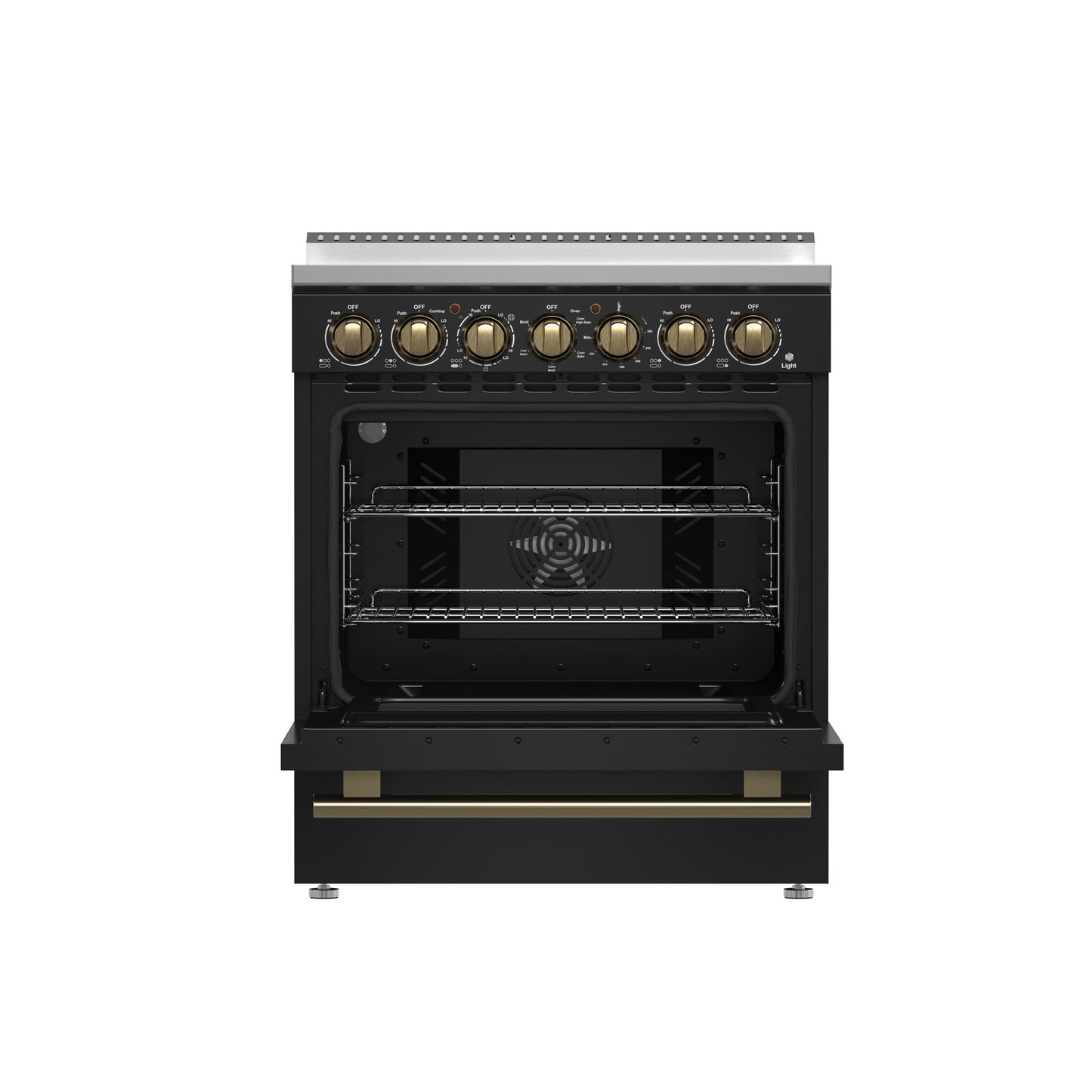 Forno FFSEL601130BLK Forno Paolo 30-Inch Freestanding Electric Range, Black, 4.38 Cu.Ft, True Convection Oven, Energy Efficient