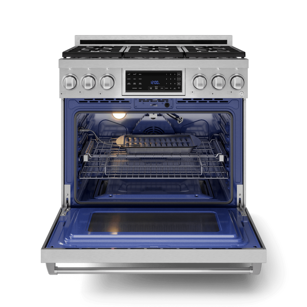 Thor Kitchen RSG36 36 Inch Professional Gas Range With Tilt Panel Touch Control In Stainless Steel Gordon Ramsay Series - Rsg36