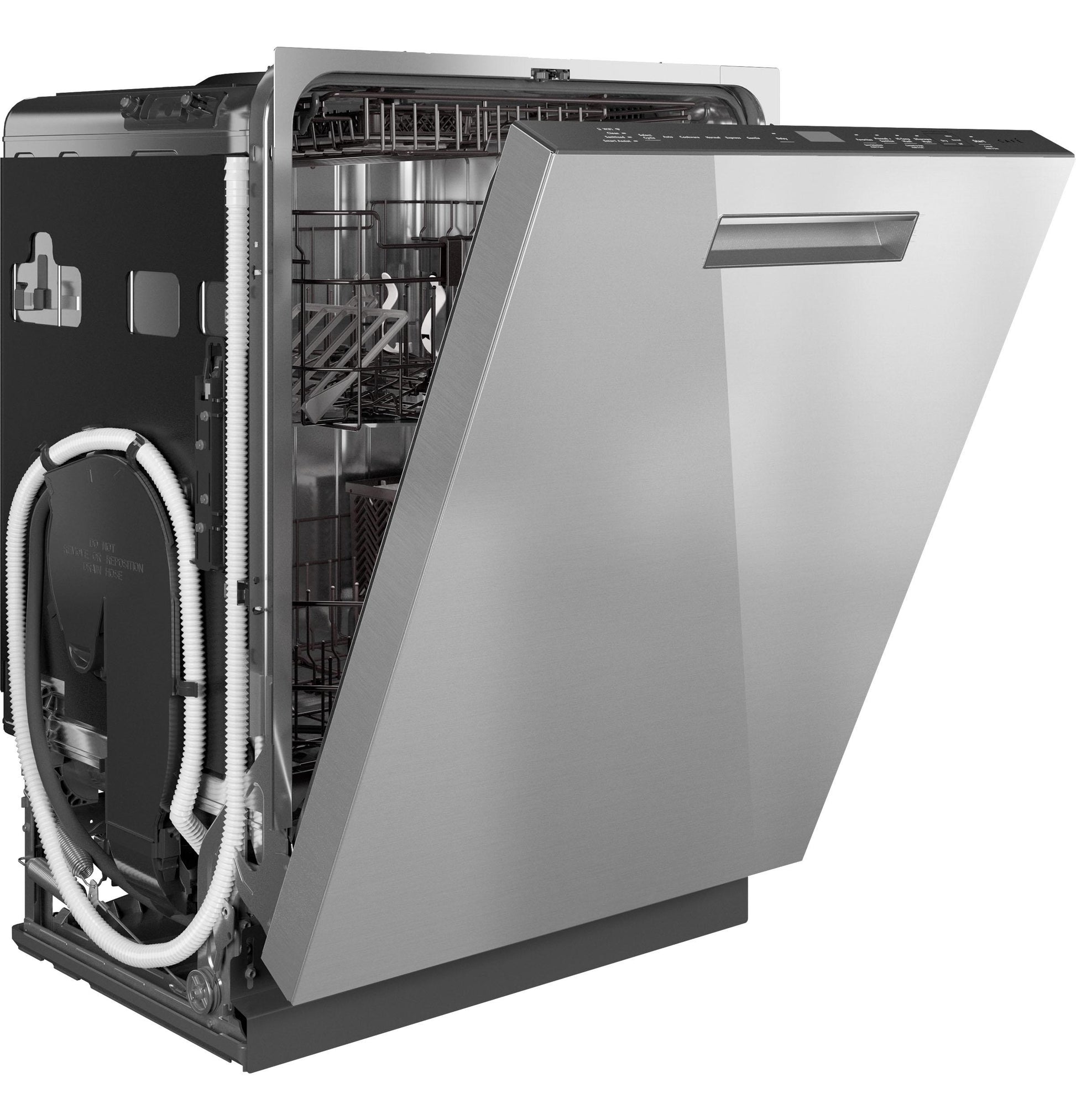 Cafe CDP888M5VS5 Café&#8482; Customfit Energy Star Stainless Interior Smart Dishwasher With Ultra Wash Top Rack And Dual Convection Ultra Dry, Led Lights, 39 Dba In Platinum Glass