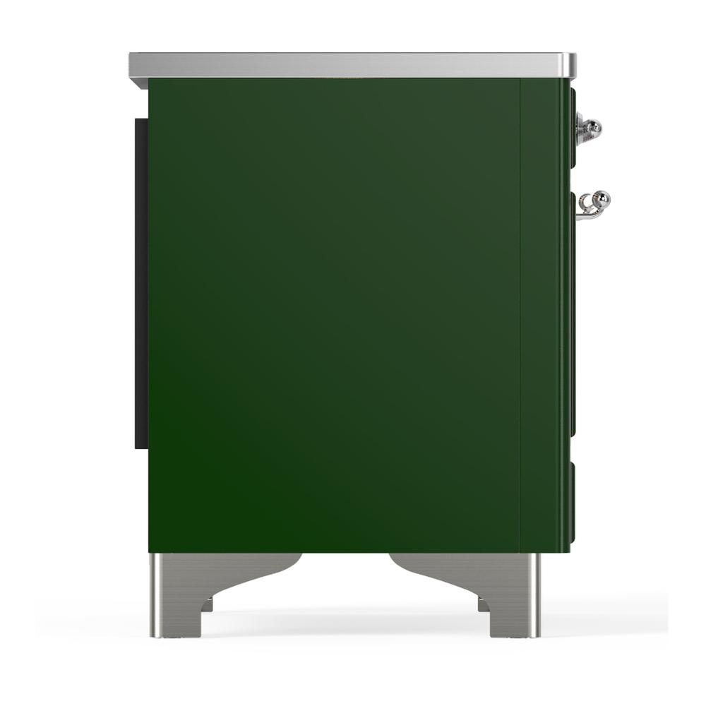 Ilve UMIB36QNR3EGC Ilve Umib36Qnr3Egc Majestic Iii 36 Inch Induction Range With 6 Elements, 3.5 Cu. Ft. Total Oven Capacity (Solid Door, Emerald Green, Chrome)