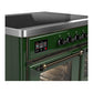 Ilve UMDIB40NR3EGB Ilve Umdib40Nr3Egb Majestic Iii 40 Inch Induction Range With 6 Elements, 3.82 Cu. Ft. Total Oven Capacity (Triple Glass Door, Emerald Green, Burnished)