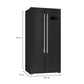 Forno FFRBI180533BLK Forno Salerno Espresso 33-Inch Black Side-By-Side Refrigerator, 15.6 Cu. Ft., Energy-Efficient, No Frost, Modern Design