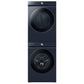 Samsung F1657832568289 Bespoke Ultra Capacity Ai Front Load Washer And Gas Dryer In Brushed Navy