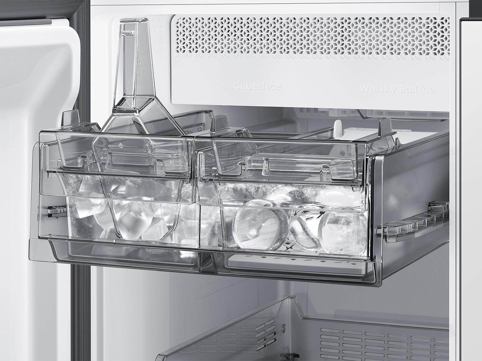 Samsung RM80F22WEW Bespoke 22 Cu. Ft. Counter Depth 4-Door French Door Refrigerator With Zero Clearance Fit & Food Showcase Door In White Glass