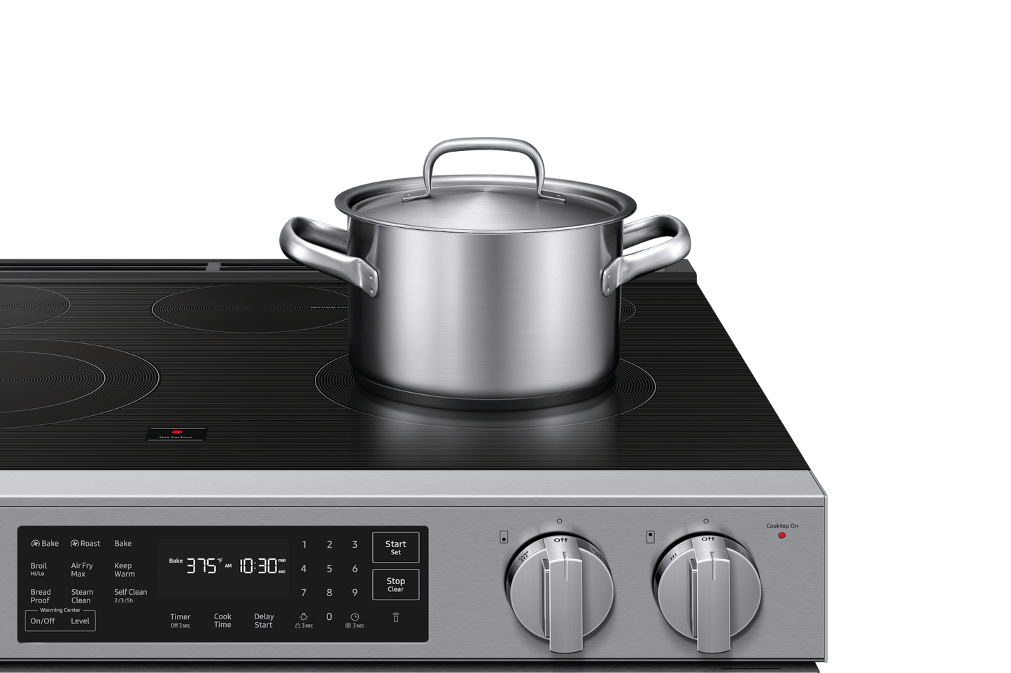 Samsung NSE70H63SR Bespoke Smart Slide-In Electric Range Pro Style Design Air Fry Max Precision Knobs