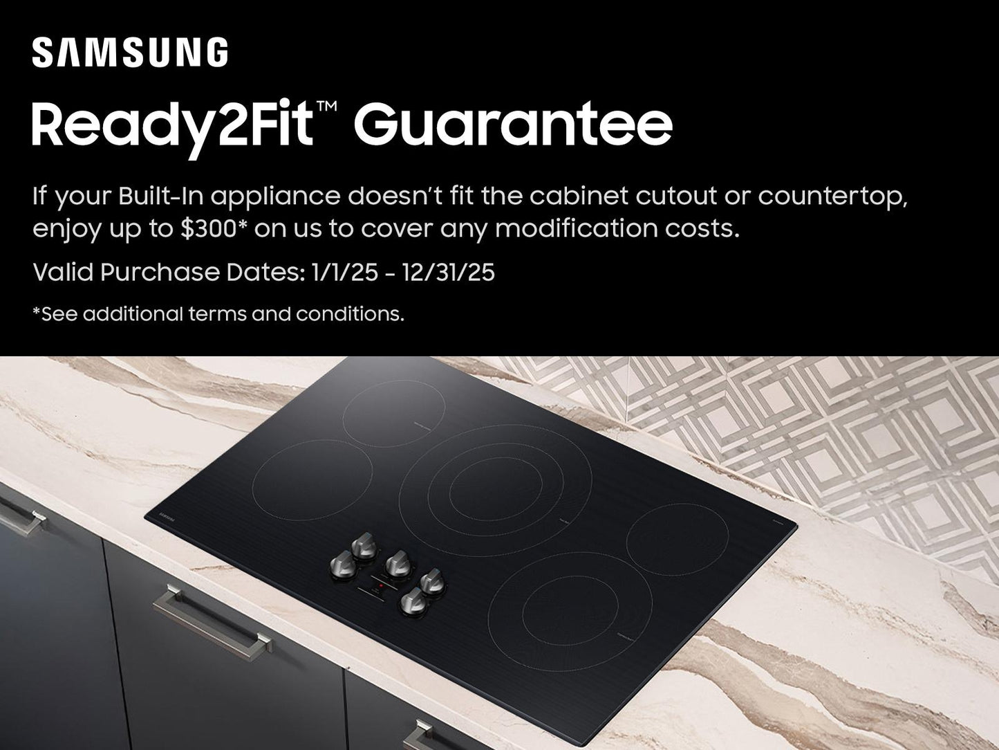 Samsung NZ36FG6432RK 36" Electric Energy Star ® Certified Cooktop With Illuminated Knobs