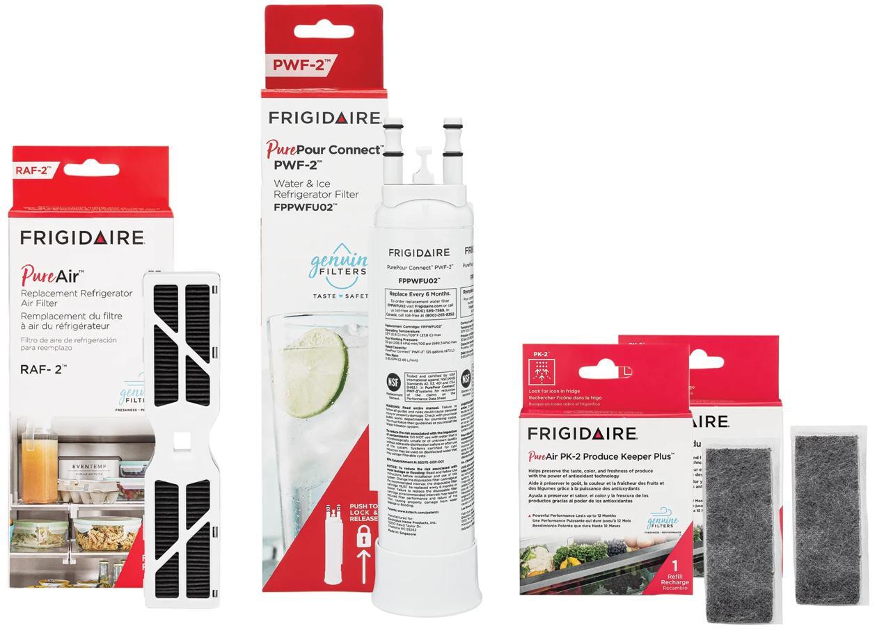 Frigidaire FRIGCOMBO8 Fppwfu02, Frgpaaf2, And (2) Frpapk2Rf Water And Air Filter Combo Kit With Produce Keeper Plus