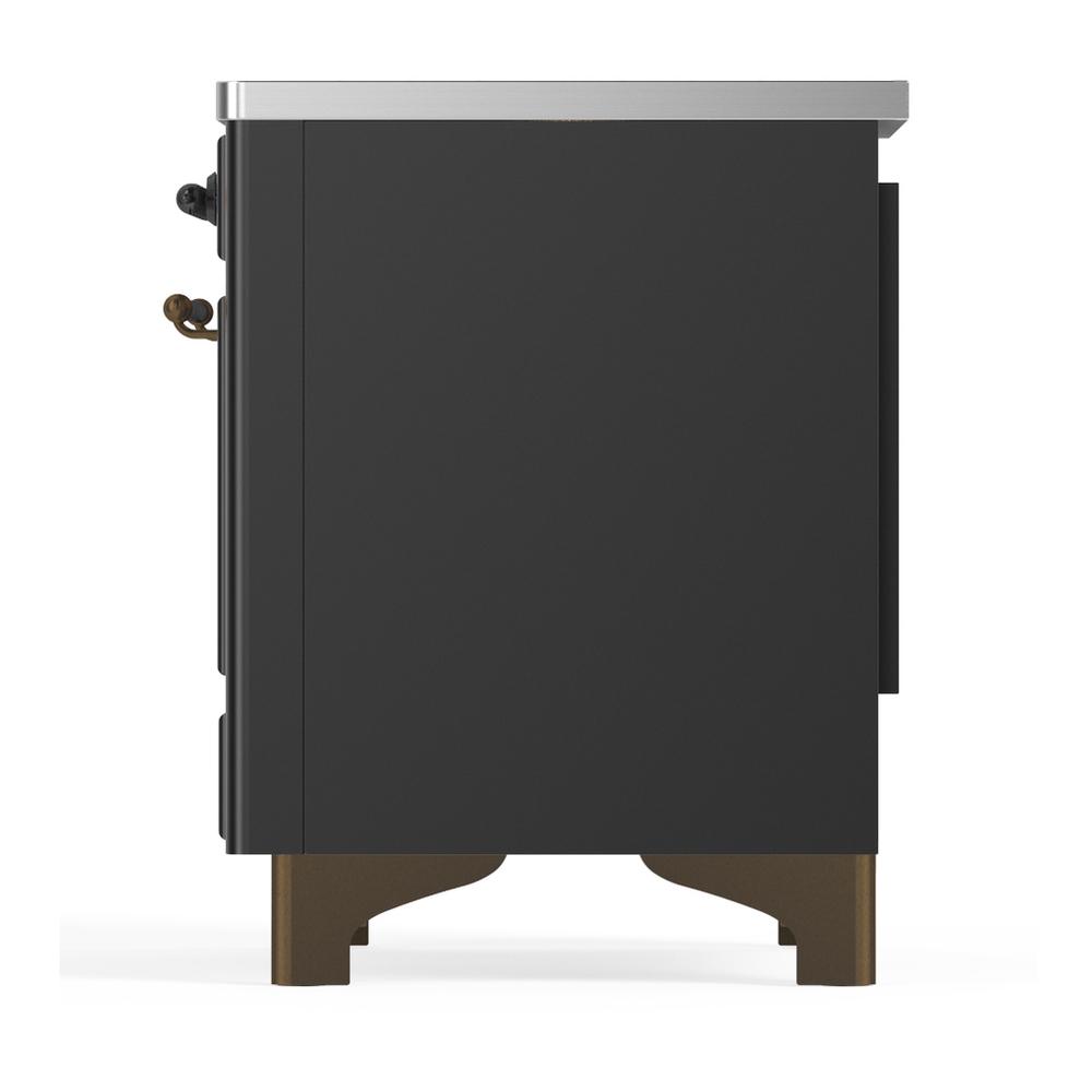 Ilve UMDIB40NR3MGB Ilve Umdib40Nr3Mgb Majestic Iii 40 Inch Induction Range With 6 Elements, 3.82 Cu. Ft. Total Oven Capacity (Triple Glass Door, Graphite Matte, Burnished)
