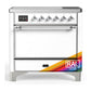 Ilve UMIB36QNR3RAC Ilve Umib36Qnr3Rac Majestic Iii 36 Inch Induction Range With 6 Elements, 3.5 Cu. Ft. Total Oven Capacity (Solid Door, Ral, Chrome)